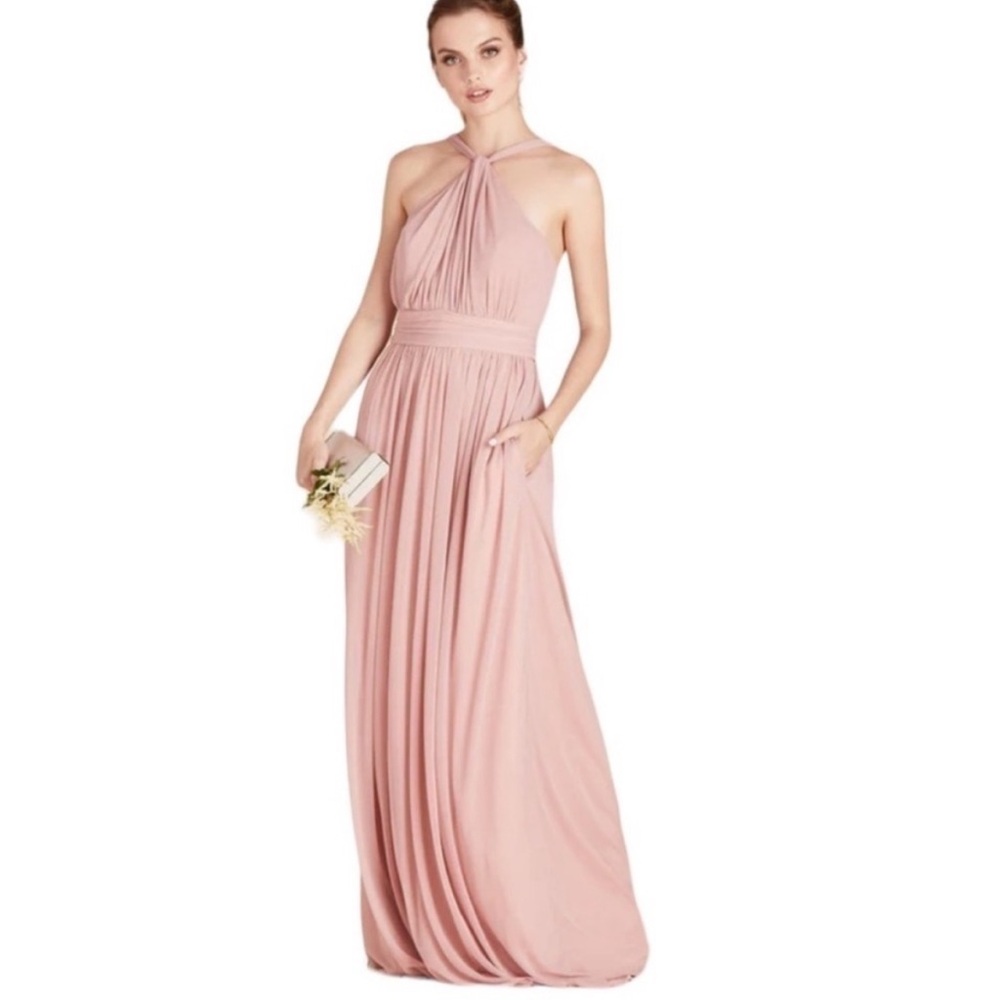 Birdy Grey Kiko Dusty Rose Chiffon Halter Neck Formal Bridesmaid Dress NWT XL